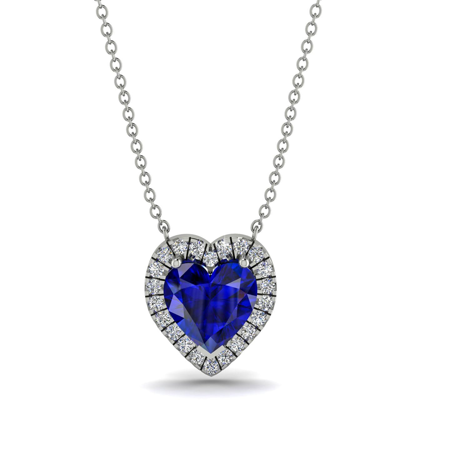 Heart Lock Necklace With Natural White Sapphire