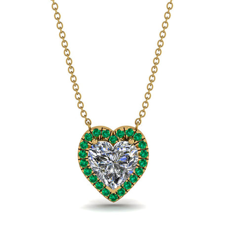 4.7Ct Diamond Halo Heart Necklace - Jaylene No. 16