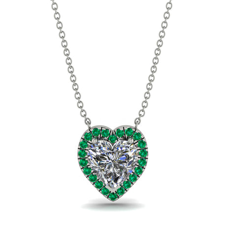 4.7Ct Diamond Halo Heart Necklace - Jaylene No. 18