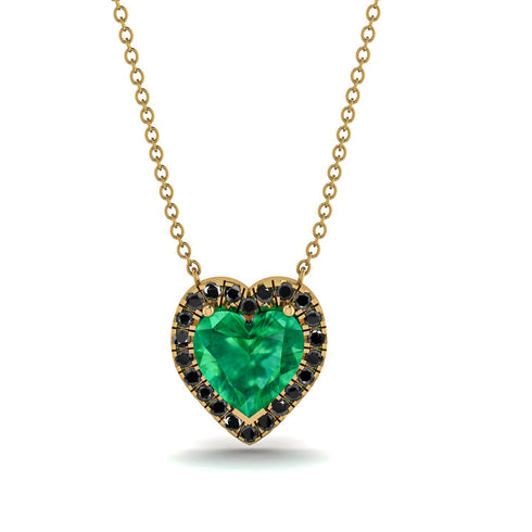 4.7Ct Emerald Halo Heart Necklace - Jaylene No. 34