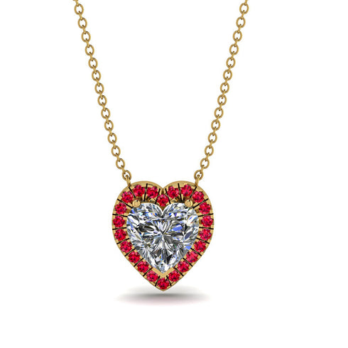 4.7Ct Diamond Halo Heart Necklace - Jaylene No. 46