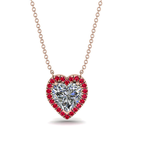 4.7Ct Diamond Halo Heart Necklace - Jaylene No. 47