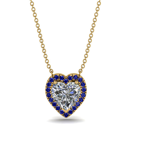 4.7Ct Diamond Halo Heart Necklace - Jaylene No. 61