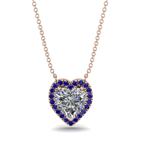 4.7Ct Diamond Halo Heart Necklace - Jaylene No. 62