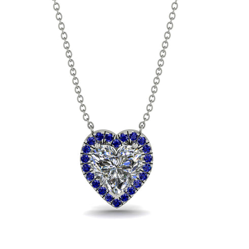 4.7Ct Diamond Halo Heart Necklace - Jaylene No. 63