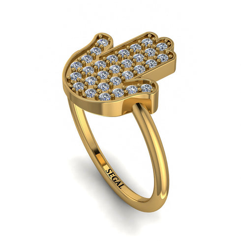 Diamond Pave Hamsa Ring - Maeve No. 1