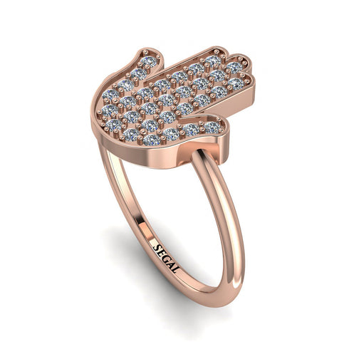 Diamond Pave Hamsah Ring - Maeve No. 2