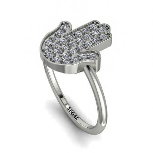 Diamond Pave Hamsah Ring - Maeve No. 3