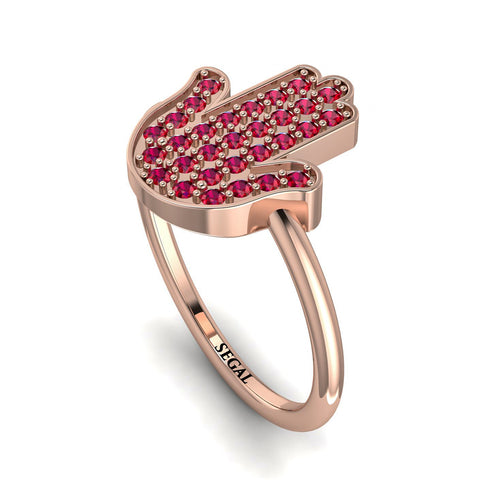 Ruby Pave Hamsah Ring - Maeve No. 11