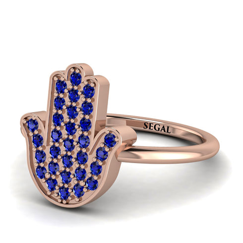 Sapphire Pave Hamsah Ring - Maeve No. 14