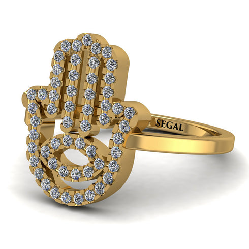 Glamorous Hamsa Diamond Ring - Meredith No. 1