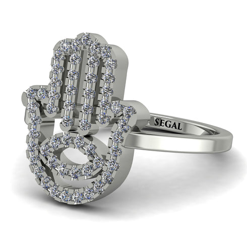 Glamorous Hamsa Diamond Ring - Meredith No. 3