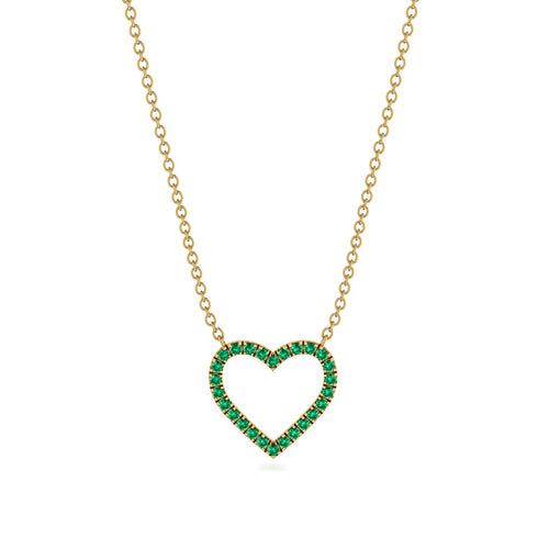 Heart Shaped Emerald Necklace - Marie No. 4