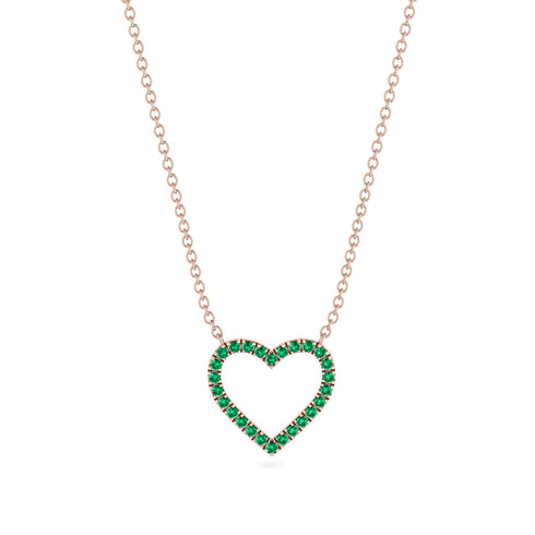 Heart Shaped Emerald Necklace - Marie No. 5