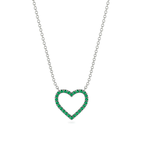 Heart Shaped Emerald Necklace - Marie No. 6