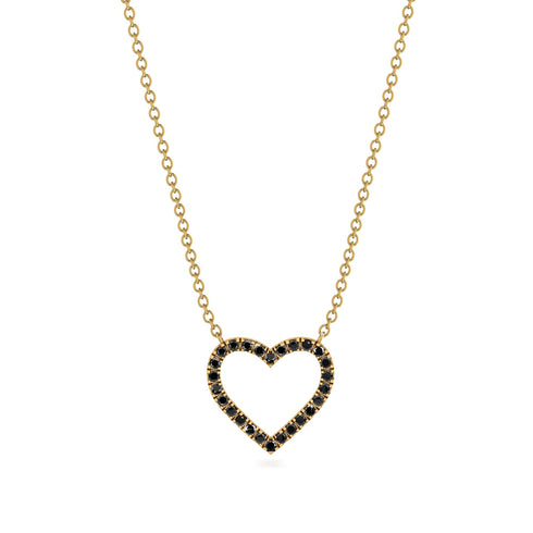 Heart Shaped Black Diamond Necklace - Marie No. 7