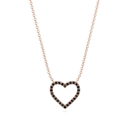 Heart Shaped Black Diamond Necklace - Marie No. 8