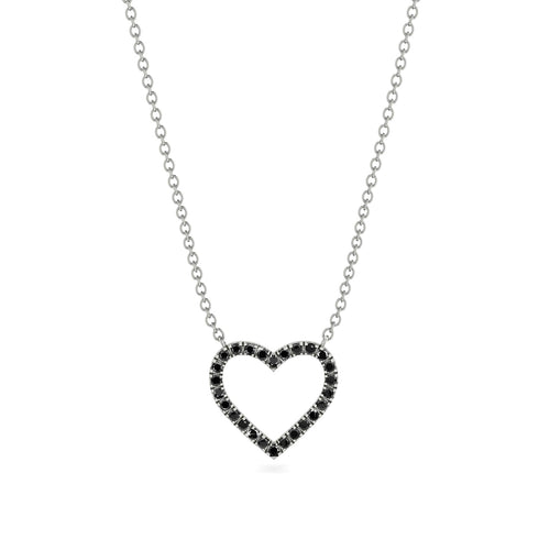 Heart Shaped Black Diamond Necklace - Marie No. 9