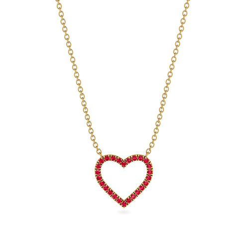 Heart Shaped Ruby Necklace - Marie No. 10