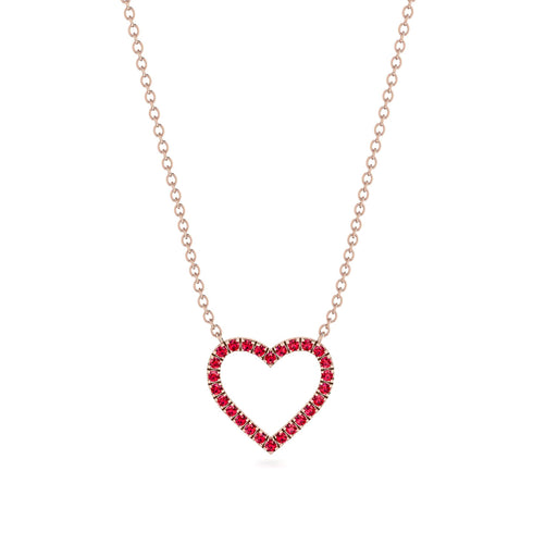 Heart Shaped Ruby Necklace - Marie No. 11