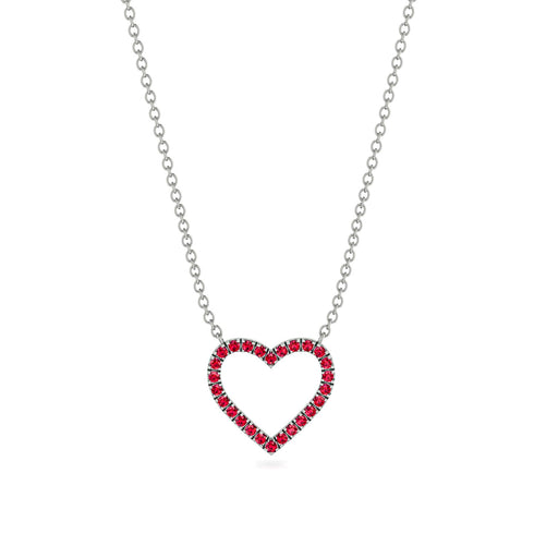 Heart Shaped Ruby Necklace - Marie No. 12