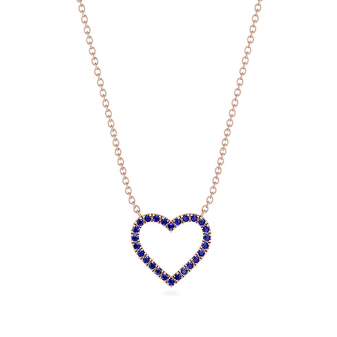 Heart Shaped Sapphire Necklace - Marie No. 14