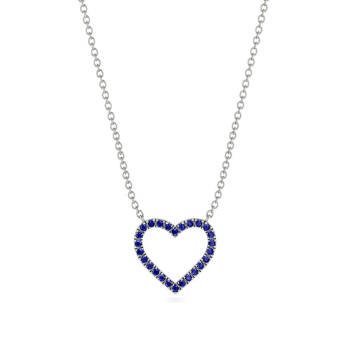 Heart Shaped Sapphire Necklace - Marie No. 15