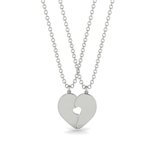 Two Half Heart Gold Couple Necklace - Denise No. 3