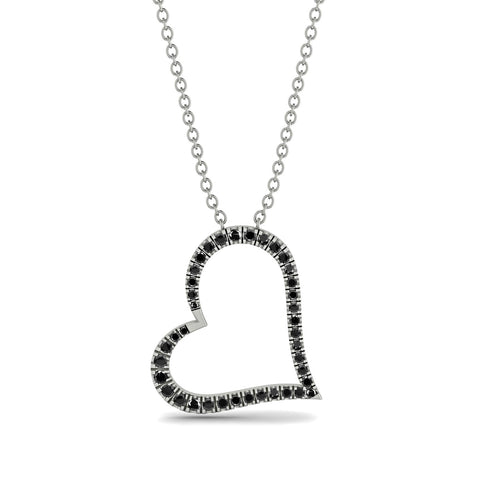 Black Diamond Heart Necklace - Claudia No. 9