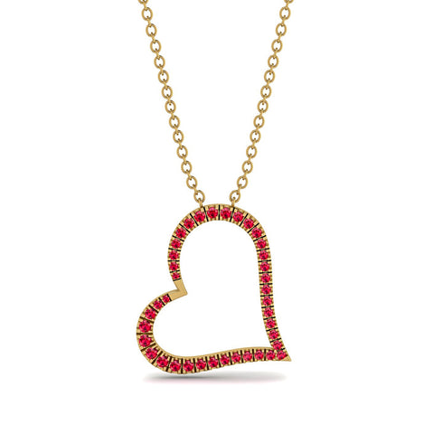 Ruby Heart Necklace - Claudia No. 10