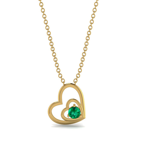 Two Hearts Emerald Necklace - Dana No. 4