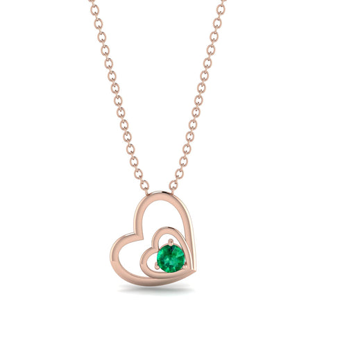 Two Hearts Emerald Necklace - Dana No. 5