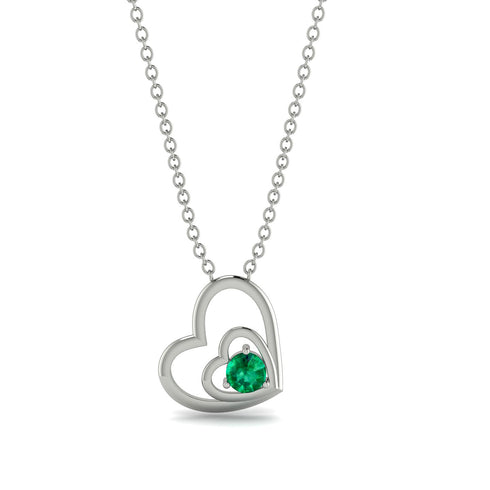 Two Hearts Emerald Necklace - Dana No. 6