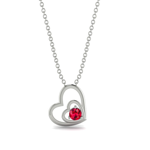 Two Hearts Ruby Necklace - Dana No. 12