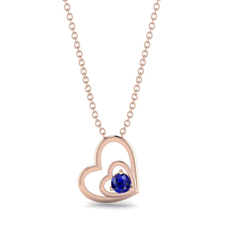 Two Hearts Sapphire Necklace - Dana No. 14