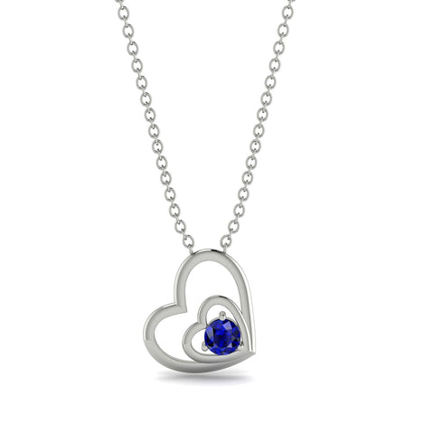 Two Hearts Sapphire Necklace - Dana No. 15