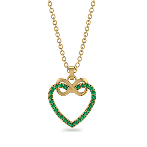 Infinity Heart Emerald Necklace - Mollie No. 4