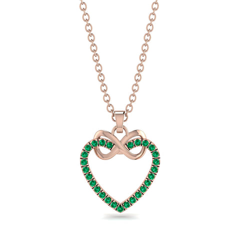 Infinity Heart Emerald Necklace - Mollie No. 5