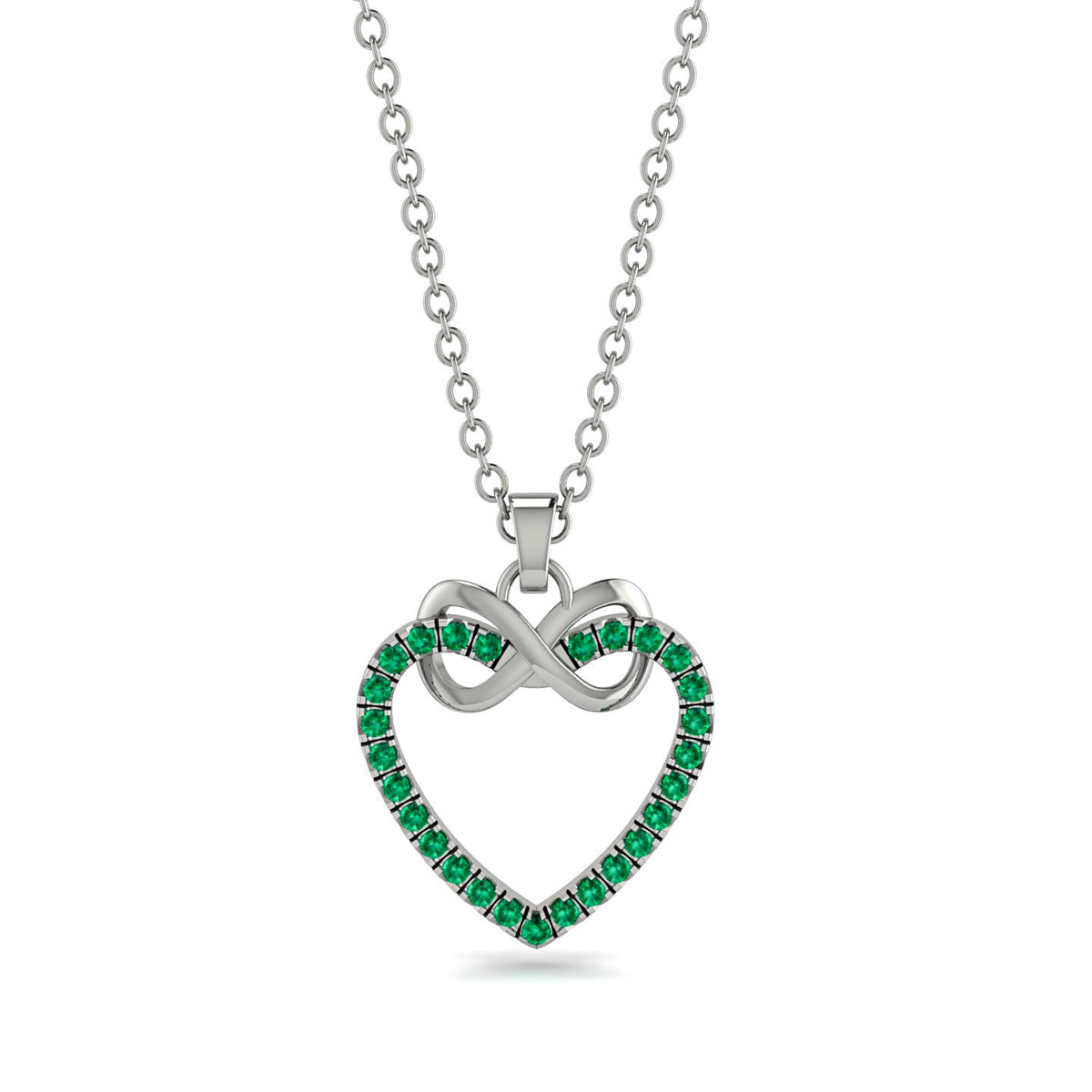 Infinity Heart Emerald Necklace - Mollie No. 6 – Segal Jewelry