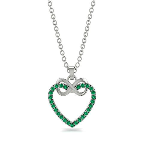 Infinity Heart Emerald Necklace - Mollie No. 6