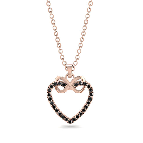 Infinity Heart Black Diamond Necklace - Mollie No. 8