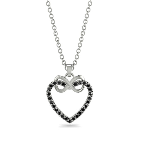 Infinity Heart Black Diamond Necklace - Mollie No. 9