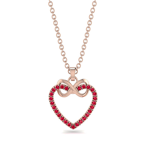 Infinity Heart Ruby Necklace - Mollie No. 11