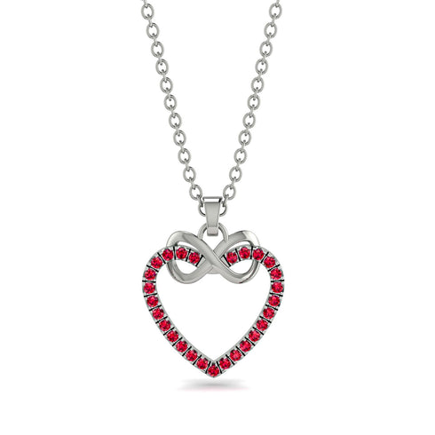 Infinity Heart Ruby Necklace - Mollie No. 12