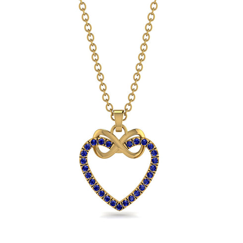 Infinity Heart Sapphire Necklace - Mollie No. 13