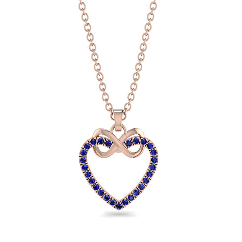 Infinity Heart Sapphire Necklace - Mollie No. 14