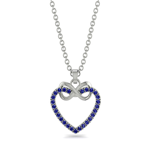 Infinity Heart Sapphire Necklace - Mollie No. 15