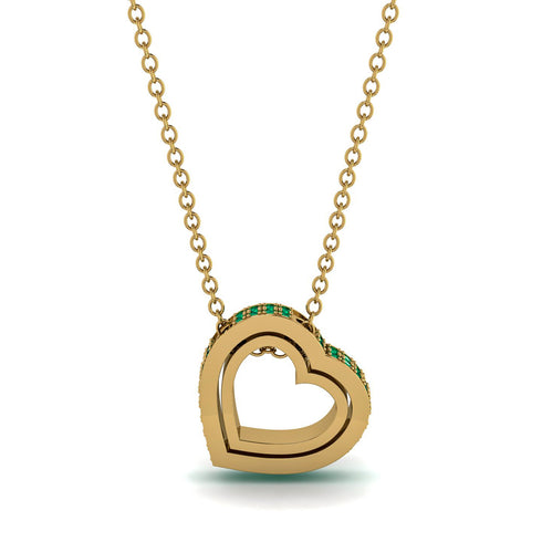 Hidden Emeralds Heart Pendant - Kristen No. 4