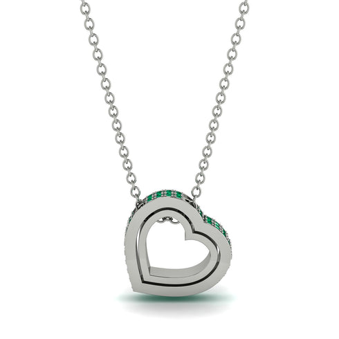 Hidden Emeralds Heart Pendant - Kristen No. 6