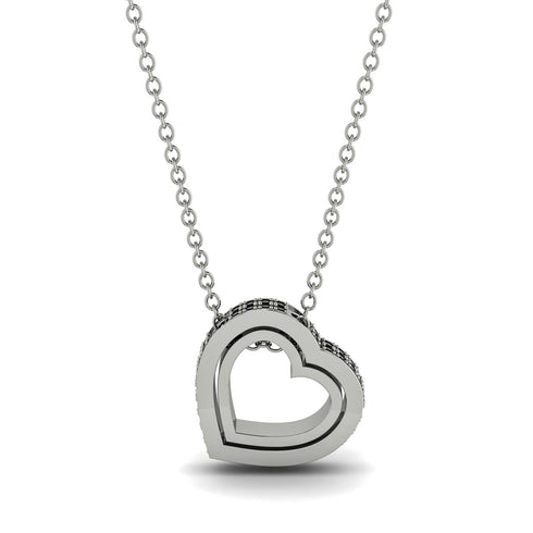 Hidden Black Diamonds Heart Pendant - Kristen No. 9